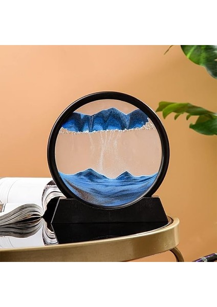 Inç Mavi Renk Dekoratif Yuvarlak Kum Saati Çöl Temalı Şık Kum Saati Stres Atıcı 18X17CM (Mavi) fiyatları