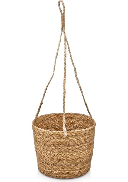 2'li Asılabilir El Yapımı ve Doğal Yuvarlak Hasır Saksılık Seti, 2'li Ipli Asılabilir Hasır Yuvarlak Saksı Seti (23CM*18CM-20CM*15CM) fiyatları