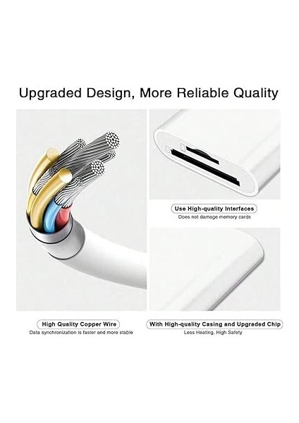 I-Os I-Pad ve I-Phone Uyumlu 8 Pin Lighting Çevirici Adaptör Micro Sd ve Sd Kart Okuyucu (8 Pin) fırsatları