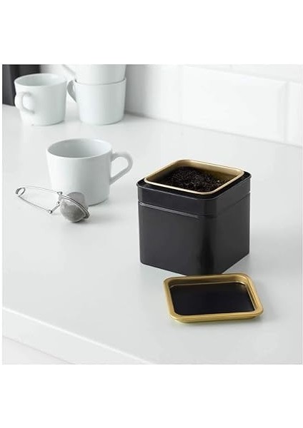 Blomnıng Kahve/çay Kutusu, Siyah ve Altın Renkli, 10X10X10 Santimetre, 203.732.06 fiyatları