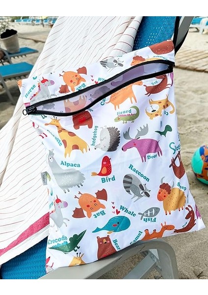 Su Geçirmez, Islak Mayo, Kıyafet Vs Taşıma Torbası, Çok Amaçlı Bebek Bakım Çanta/organizer, Beyaz, 30X37CM modelleri