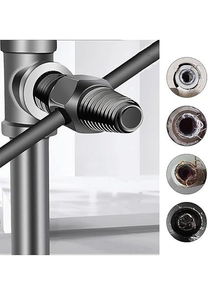 Ters Dişli Kılavuz Boru Sökme Aparatı – 1/2" 3/4" Hasarlı Boru Çıkarıcı Spiral Dişli Takımı – Paslı ve Kırık Borular Için Geri Sarma Anahtarı, Metal Iç Diş Temizleme Aleti modelleri