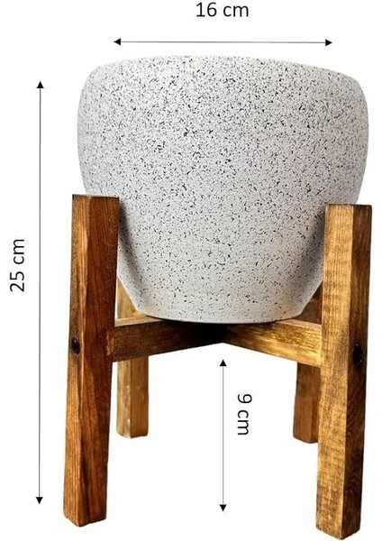 Tasarımı Ev Dekorasyon Beyaz Granit Toprak Saksı Saksılık Salon Çiçeklik 4 Ayaklı - 15 cm fiyatları