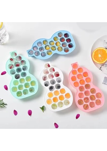 Bölmeli Gül Şekilli Silikon Buz Kalıbı (Kapaklı) - Dekoratif Buz Gülleri, Kokteyl ve Özel Sunumlar Için Ideal, 1 Adet