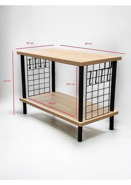 Yüksek Kalite Mutfak Rafı Mikrodalga Rafı Tezgah Üstü Raf Baharatlık 2 Raflı Düzenleyici Kancalı Safir Meşe indirimleri