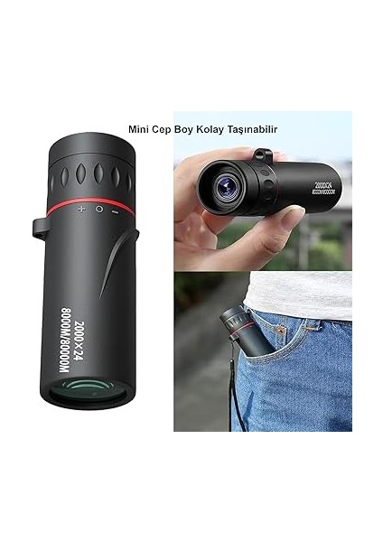 2000X24 Zoom Monoküler Mini Taşınabilir Hd Dürbün Su Geçirmez Tripod Telefon Tutacağı indirimleri