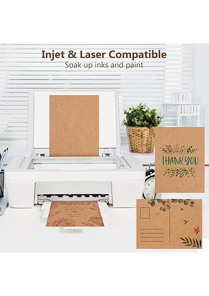 50 Adet A4 Kraft Kağıdı 21 x 29,7 cm 200 G/m² Yazdırılabilir Kraft Karton A4 Kendin Yap Boş Kartlar, Düğün Davetiyeleri, Şükran Günü Kartları fırsatları