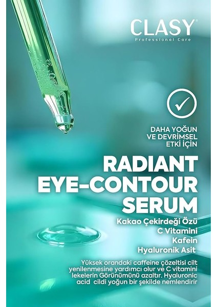 Radiant Göz Çevresi Serumu – Kafein Göz Serumu – Hyaluronik Asit ve C Vitamini ile Göz Altı Morlukları, Şişlik ve Ince Çizgilere Karşı Etkili – Tüm Cilt Tipleri Için, 50 ml modelleri