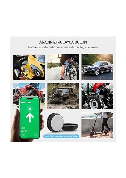 Tagsafe Manyetik Tutucu Darbeye Dayanıklı Koruyucu Mıknatıslı Airtag Uyumlu Kılıf (Siyah) modelleri