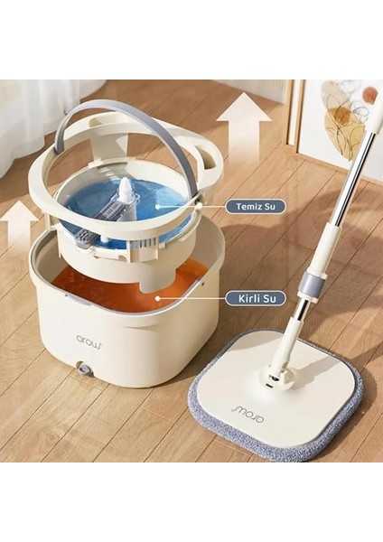 Clean Master Temizlik Seti Temiz & Kirli Suyu Ayırma Özelliği 2 Bez Yedekli fırsatları