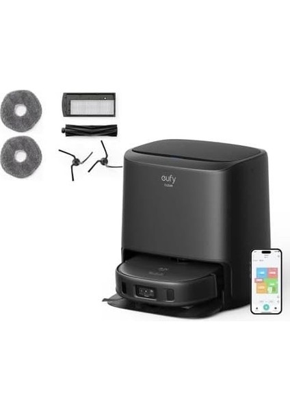 By Anker Clean X9 Pro Hibrit Robot Süpürge, 5500 Pa, Çift Döner Başlıklı Basınçlı Mop Sistemi, Otomatik Temizleme Istasyonlu, Halı Temizliği Için Mop Kaldırma, Lazer Navigasyon, Siyah modelleri