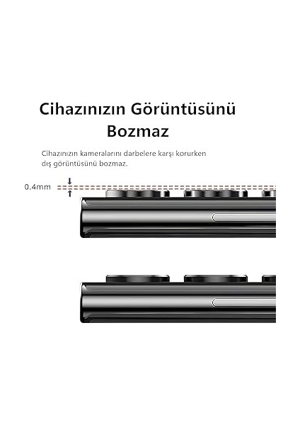 Görüntü Kalitesi Bozmayan Kamera Lens Koruyucu Safir (Sapphire) (Siyah, S25 Plus) fırsatları