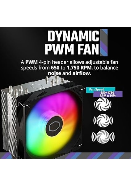Master Hyper 212 Spectrum V3 RR-S4NA-17PA-R1 120CM Argb LED Fanlı Intel/am5 Uyumlu Işlemci Soğutucu indirimleri
