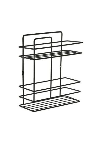 Banyo Ömür Boyu Paslanmaz Yapışkanlı Siyah 2 Katlı Düz Şampuanlık Tş02, Delmeye Son, Ister Yapıştır Ister Montajla fiyatları