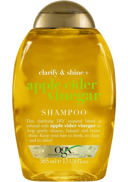 Işıltı Veren Elma Sirkesi Şampuan Yağlı Saçlar Için 385 ml