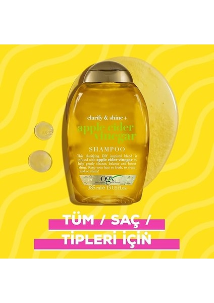 Işıltı Veren Elma Sirkesi Şampuan Yağlı Saçlar Için 385 ml fırsatları