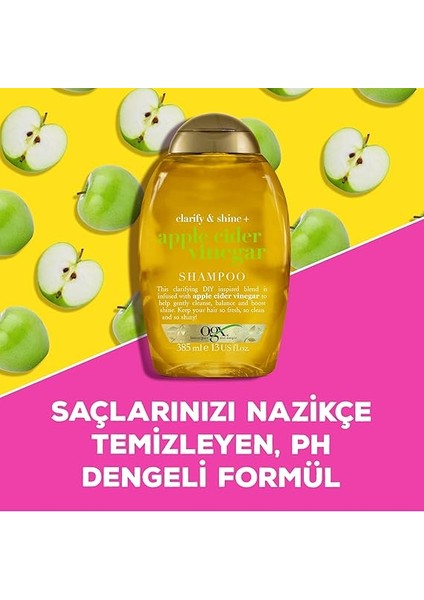 Işıltı Veren Elma Sirkesi Şampuan Yağlı Saçlar Için 385 ml indirimleri