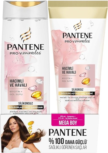 Pro-V Miracles Silikonsuz Hacimli ve Havalı 400 ml Şampuan + 275 ml Saç Bakım Kremi