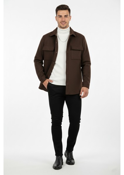 Erkek Koyu Kahve Dar Kesim Cepleri Kapaklı Çıtçıtlı Ince Kaşe Ceket Mont 2500559 fiyatları