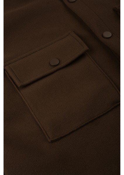 Erkek Koyu Kahve Dar Kesim Cepleri Kapaklı Çıtçıtlı Ince Kaşe Ceket Mont 2500559 indirimleri