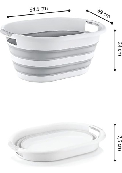 Çamaşır Sepeti, 25 Litre, Gri-Beyaz modelleri