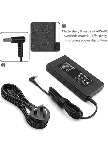 150W 19.5V 7.7A Ac Adaptör Şarjı Hp Omen 15-Ax 15-Dc 17-An Pavilion 15-BC200 15-BC500 Zbook Studio X360 15 G3 G4 G5 HSTNN-CA27 TPN-DA03 776620-001 917677-003 4.5x3.0mm Mavi Uç fiyatları