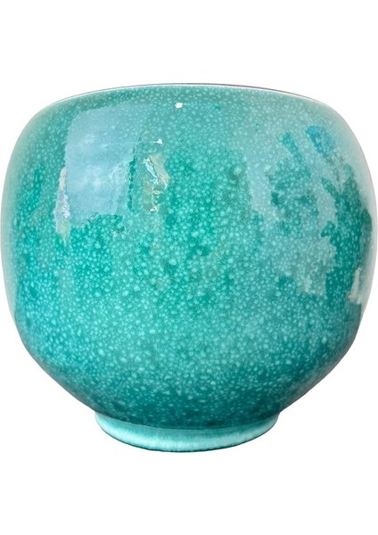 Tasarımı Ev Dekorasyon Turkuaz Artistik Çift Sırlı Iç ve Dış Mekan Kullanımlı Toprak Terrakota Saksı Saksılık Salon Çiçeklik