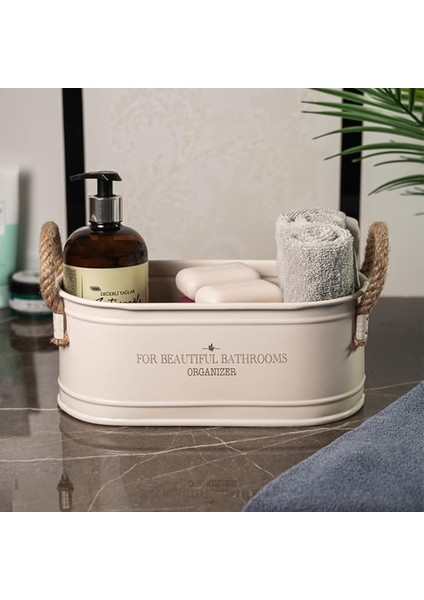 Metal Ip Kulplu Baton Metal Banyo Düzenleyici, Banyo Organizeri (For Beautiful Bathrooms Organizer Baskı) LN1207K