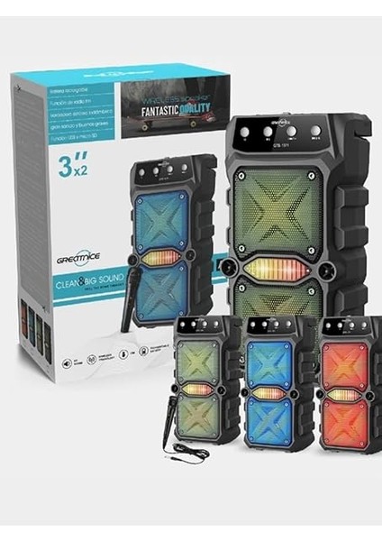 Hoparlör Rgb Işıklı Extra Bass Fm/sd/aux/flaş Mikrofonlu Ses Bombası Speaker Müzik Çalar fiyatları