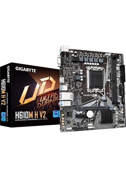 H610M H V2 Ana Kart - Intel Core 14. Cpu'ları Destekler, 4+1+1 Hibrit Dijital Vrm, 5600 Mhz'e Kadar Ddr5, 1 x Pcıe 3.0 M.2, Gbe Lan, USB 3.2 Gen 1