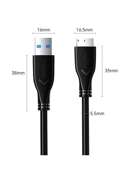USB 3.0 Micro B Şarj ve Data HDD Kablosu 50 cm indirimleri