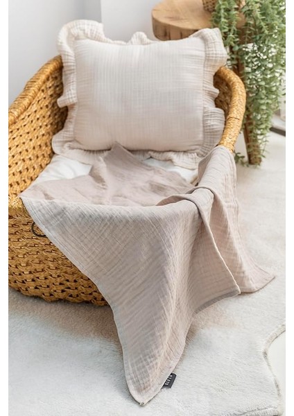 Örtü & Battaniye 3'lü SET%100 Pamuk Oeko-Teks Sertifikalı 80X70 cm (Bej-Ekru) fırsatları