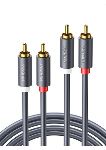 2rca To 2rca Ses Kablosu, 1 Metre, Antrasit