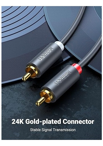 2rca To 2rca Ses Kablosu, 1 Metre, Antrasit fırsatları