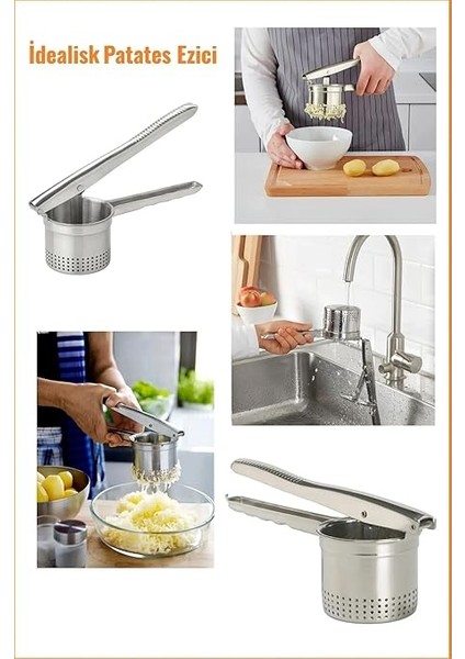 Home Patates Püresi, Sebze ve Meyve Presi, Manuel Meyve Sebze Presi, Sebze ve Meyveler Için Mutfak Püresi Patates Ezici Püre Yapıcı Yıkanabilir Sağlam fırsatları