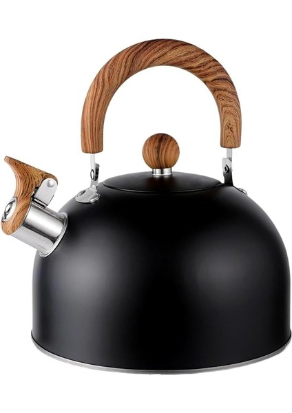 3l Düdüklü Kettle Su Isıtıcı Çaydanlık Paslanmaz Çelik Yüksek Islıklı Siyah