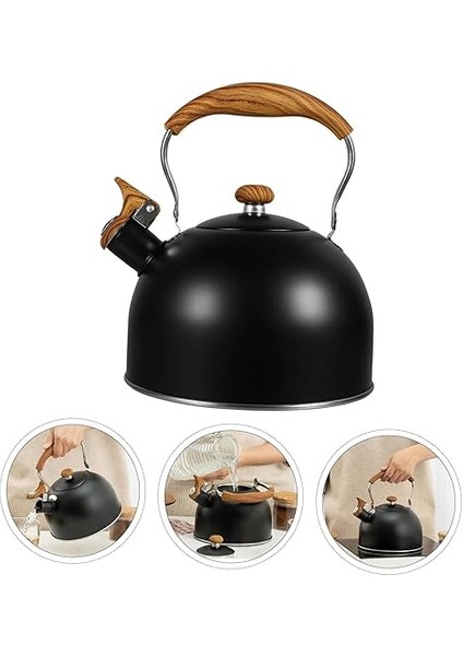 3l Düdüklü Kettle Su Isıtıcı Çaydanlık Paslanmaz Çelik Yüksek Islıklı Siyah fırsatları