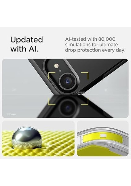 iPhone 16E Ekstra Dayanıklı Magsafe Kılıf Tough Armor Ai Hava Kanalı Teknolojisi™ Askeri Sınıf Koruma Magfit Kickstand'lı Black Çift Katman Kapak - ACS09137 modelleri