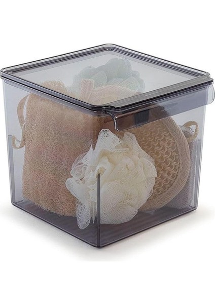 Kapaklı Banyo Mutfak Düzenleyici Şeffaf Siyah 165 * 178 * 160 mm M-E73-10-25 fiyatları