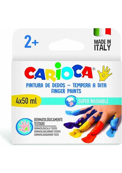 Bebek Parmak Boyasi 4 Renk 4X50 ml Süper Yikanabilir 2+ Yaş
