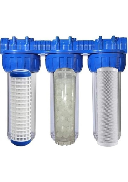 Bina Girişi Su Arıtma 3 Lü Filtre Seti - Daire Girişi Su Filtresi