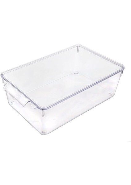 1 Adet Kırılmaz Şefaf Akrilik Kapaklı Buzdolabı Organizeri | Buzdolabı Içi Düzenleyici | Sebze Meyve Saklama Kabı Organizeri (20CM x 32,5cm X10,5CM) x Large Boy