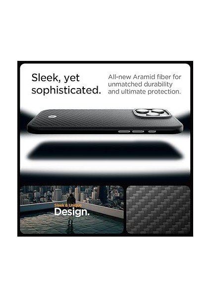 iPhone 16 Pro Max Magsafe Kılıf Enzo Aramid Hava Kanalı Teknolojisi™ Askeri Sınıf Koruma Magfit Black Silver Dokulu Yüzey Kapak - ACS08017 fırsatları