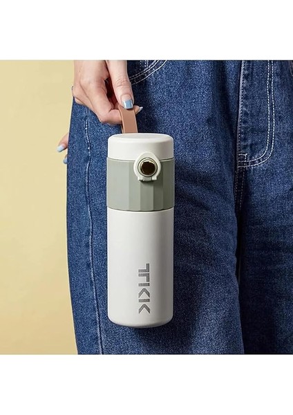 450ML Paslanmaz Çelik Kilitlenebilir Kapak Kahve Bardağı Mug (6 Saat Sıcak-Soğuk) (Yeşil) fırsatları