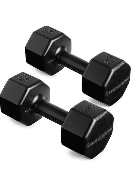 Sports Plastik Dambıl Seti, 2 kg x 2 Adet, Siyah, Çimento Dolgulu modelleri