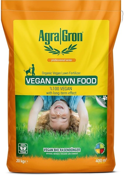 Çim Gübresi 20 kg Vegan Lawn FOOD%100 Bitkisel Menşeli Çim Gübresi/doğal Çim Coşturan Gübre Alman Lisanslı