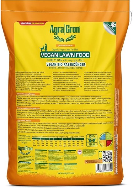 Çim Gübresi 20 kg Vegan Lawn FOOD%100 Bitkisel Menşeli Çim Gübresi/doğal Çim Coşturan Gübre Alman Lisanslı fırsatları