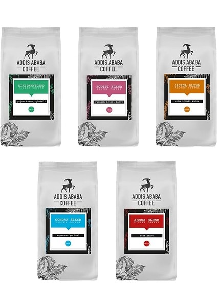 Ababa Coffee - 5X100 gr Orijinal Etiyopya Kahveleri (French Press)