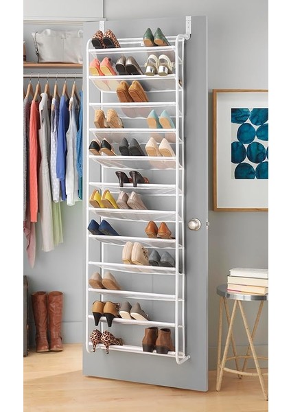 36 Çift Kapı Ayakkabı Düzenleyici, Beyaz