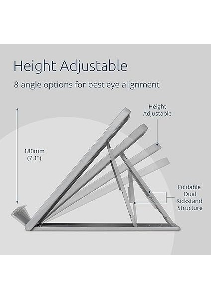 Smartfit Easy Riser Go 17 Inç Dizüstü Bilgisayar Standı, Yüksekliği Ayarlanabilir ve Taşınabilir, 17 Inçe Kadar Dizüstü Bilgisayarlar, Ultrabook'lar, Chromebooks ve Surfacebooks Için Ideal, fırsatları
